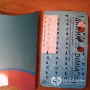 Dimia - instructions for the use of birth control pills, indications, side effects, analogues and price Is it possible to get fat from Dimia
