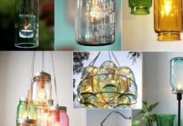 کرم شب تاب پشت شیشه: یک چراغ از یک حلقه گل در یک شیشه، بطری یا گلدان فانوس جدید DIY از یک شیشه